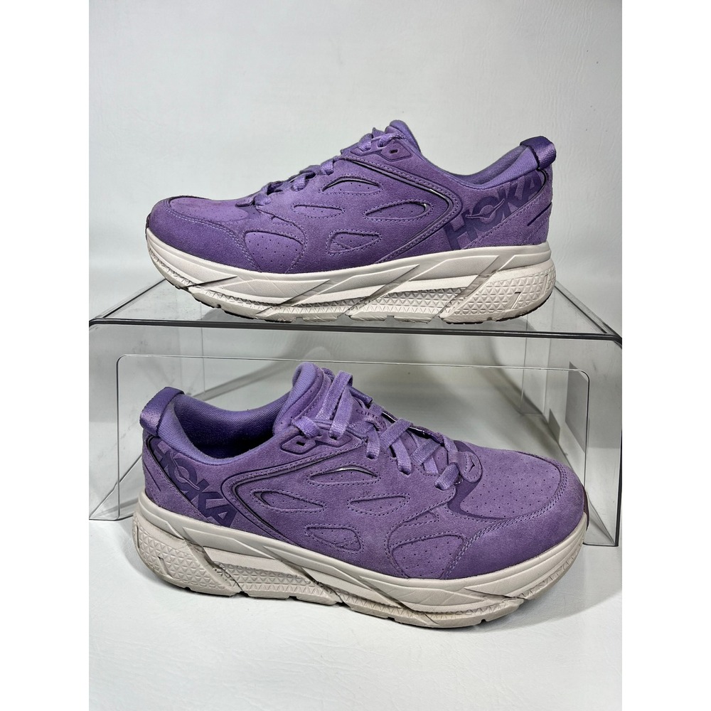 Hoka Clifton L Suede W 10.5 M 9.5 Walking Running Purple Lifestyle